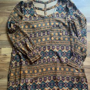 Fun patterned long sleeve dress